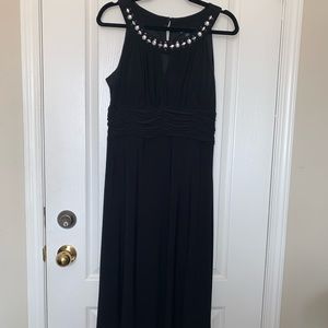 Le Chateau jewelled neck black dress